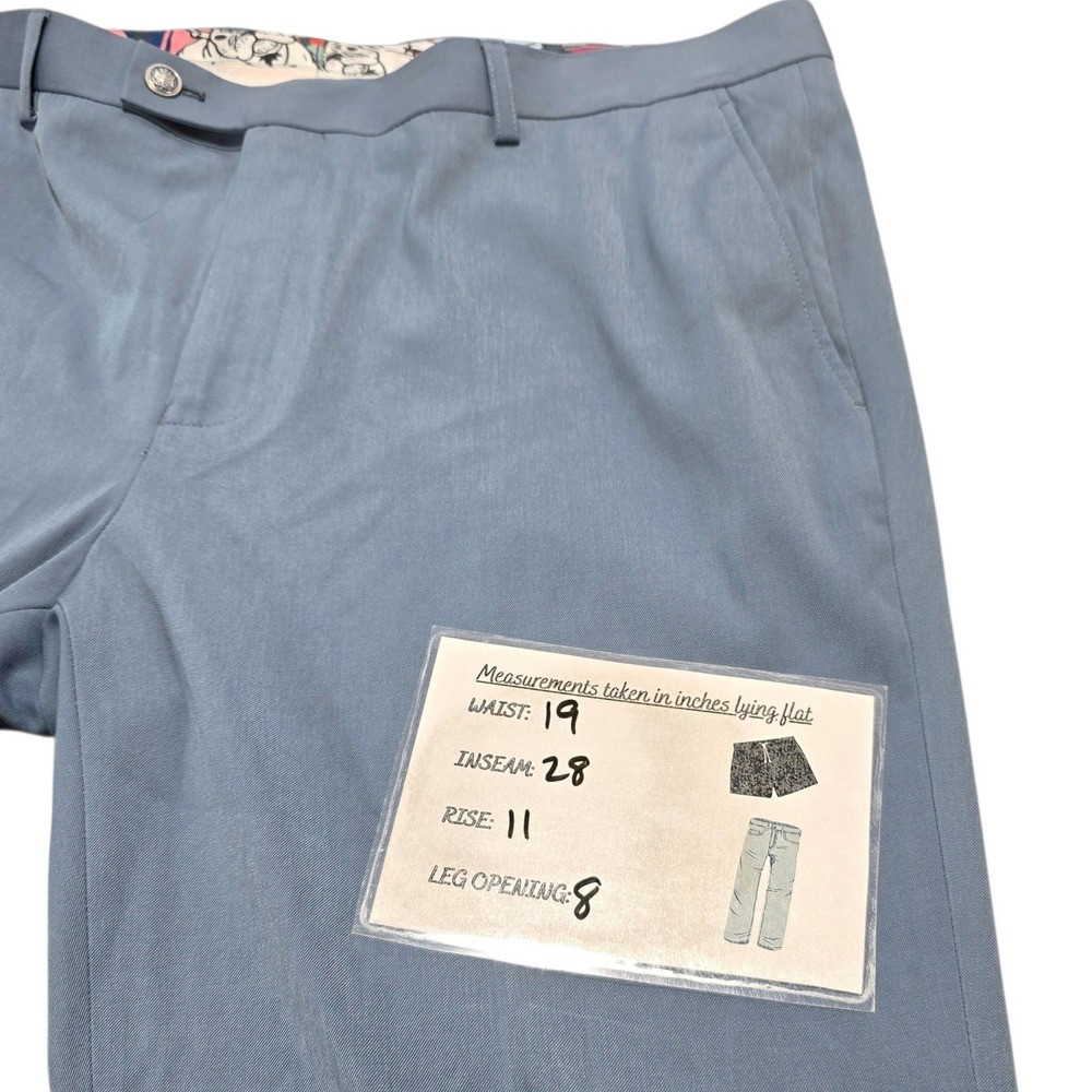 Paisley Gray Dress Pants Mens 36 Blue Grey Rayon Blend Flat Front Classic Career - Picture 8 of 11